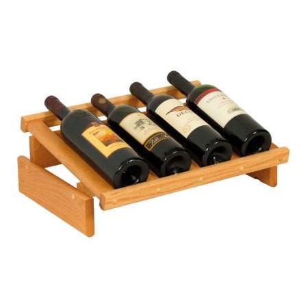 Wooden Mallet 4 Bottle Dakota Wine Display, Light Oak, 6-1/2"H WRD4LO